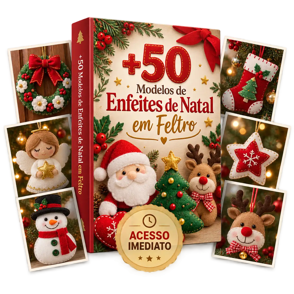 Plano Básico — +50 Moldes de Enfeites de Natal em Feltro para Costura Artesanal