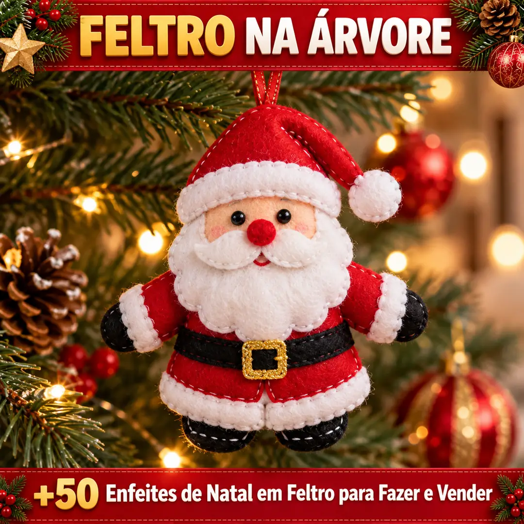 +50 Moldes de Enfeites de Natal em Feltro para Costura Artesanal — imagem 1